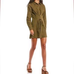 NWT - GB lace up Button front Poplin dress